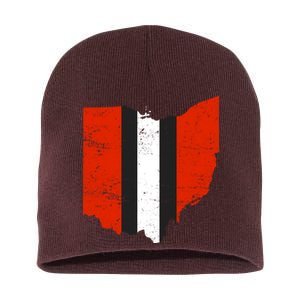 Ohio Cleveland Stripe Football Short Acrylic Beanie