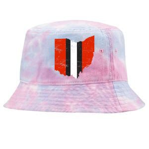 Ohio Cleveland Stripe Football Tie-Dyed Bucket Hat