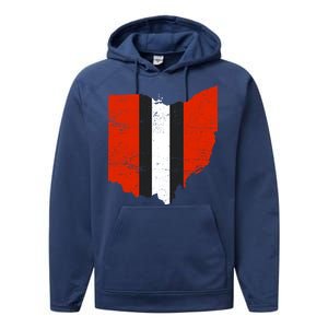 Ohio Cleveland Stripe Football Performance Fleece Hoodie