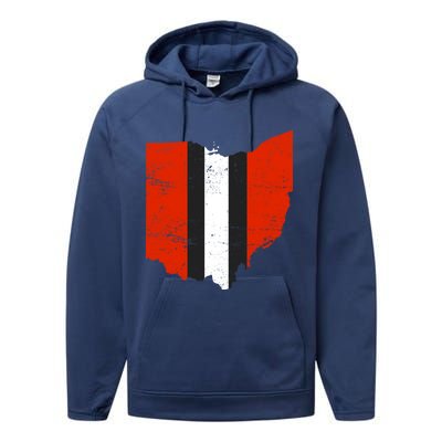 Ohio Cleveland Stripe Football Performance Fleece Hoodie