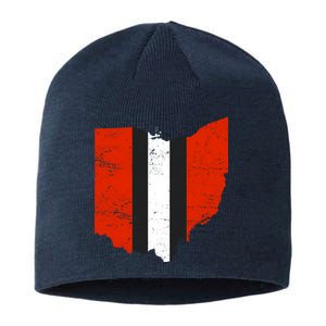 Ohio Cleveland Stripe Football Sustainable Beanie