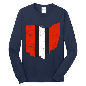 Ohio Cleveland Stripe Football Tall Long Sleeve T-Shirt