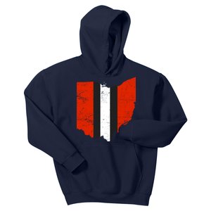 Ohio Cleveland Stripe Football Kids Hoodie