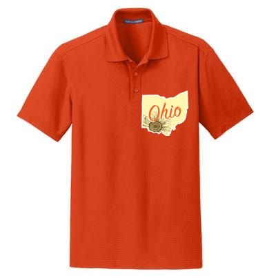 Ohio Floral Cute Flower Dry Zone Grid Polo