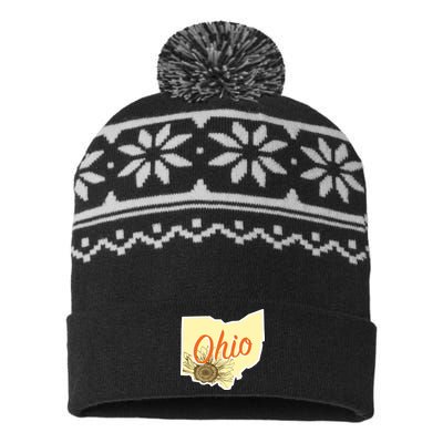 Ohio Floral Cute Flower USA-Made Snowflake Beanie