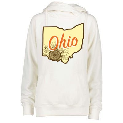 Ohio Floral Cute Flower Womens Funnel Neck Pullover Hood