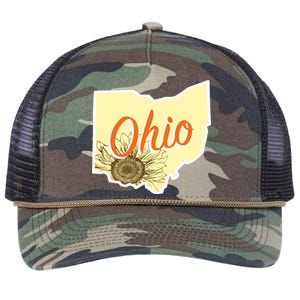 Ohio Floral Cute Flower Retro Rope Trucker Hat Cap