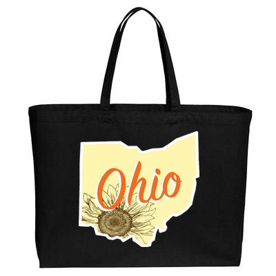 Ohio Floral Cute Flower Cotton Canvas Jumbo Tote