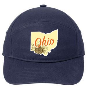 Ohio Floral Cute Flower 7-Panel Snapback Hat