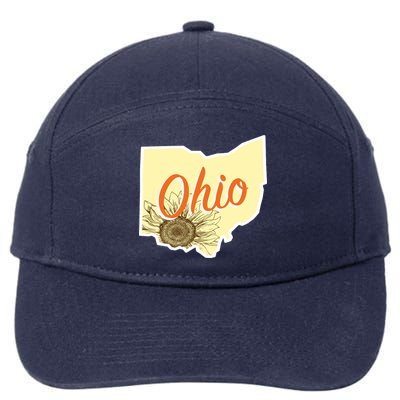 Ohio Floral Cute Flower 7-Panel Snapback Hat