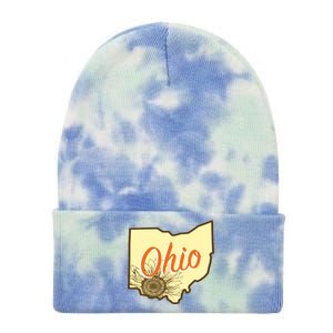 Ohio Floral Cute Flower Tie Dye 12in Knit Beanie