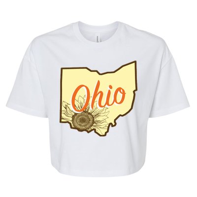 Ohio Floral Cute Flower Bella+Canvas Jersey Crop Tee