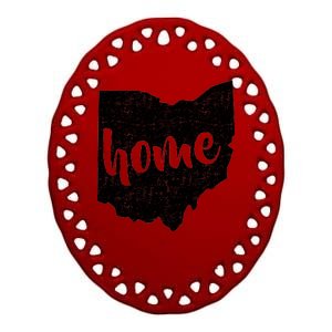 Ohio Home State Ceramic Oval Ornament