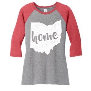 Ohio Home State Women's Tri-Blend 3/4-Sleeve Raglan Shirt