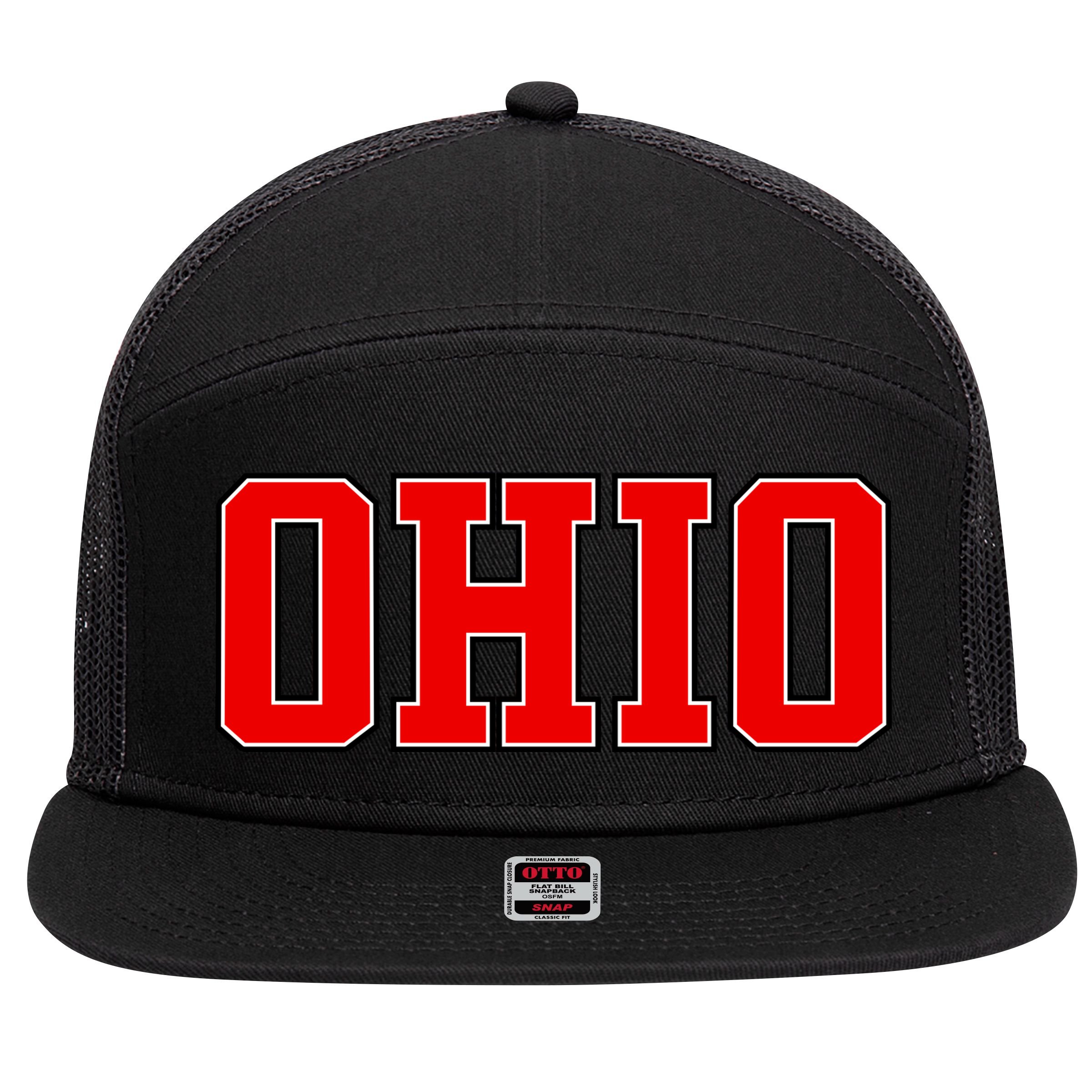 Ohio Jersey Block Logo 7 Panel Mesh Trucker Snapback Hat