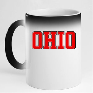 Ohio Jersey Block Logo 11oz Black Color Changing Mug