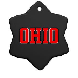 Ohio Jersey Block Logo Ceramic Star Ornament