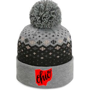 Ohio Outline State The Baniff Cuffed Pom Beanie