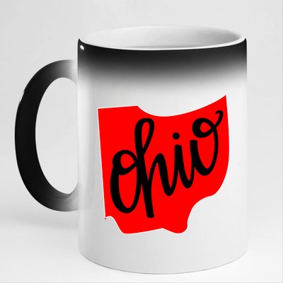 Ohio Outline State 11oz Black Color Changing Mug