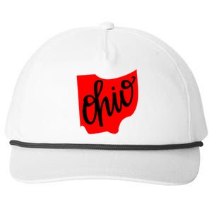 Ohio Outline State Snapback Five-Panel Rope Hat