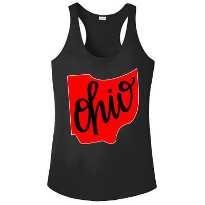 Ohio Outline State Ladies PosiCharge Competitor Racerback Tank