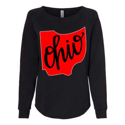 Ohio Outline State Womens California Wash Sweatshirt