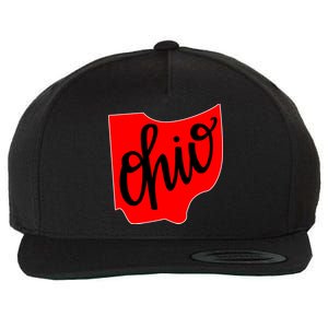 Ohio Outline State Wool Snapback Cap