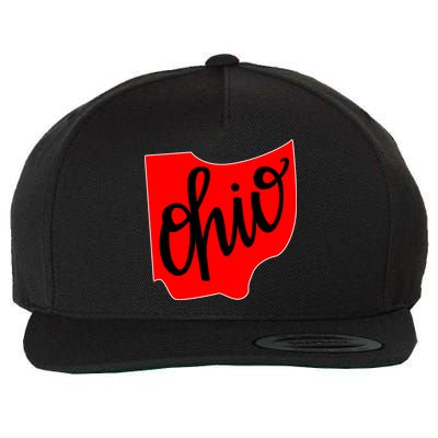 Ohio Outline State Wool Snapback Cap