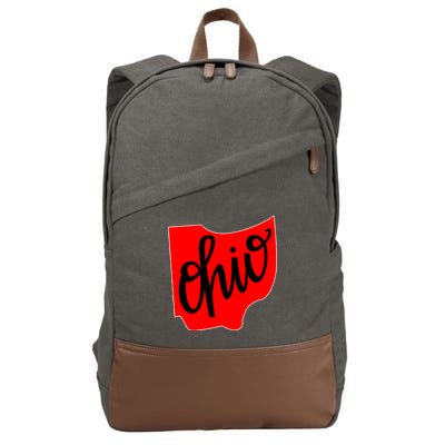 Ohio Outline State Cotton Canvas Backpack