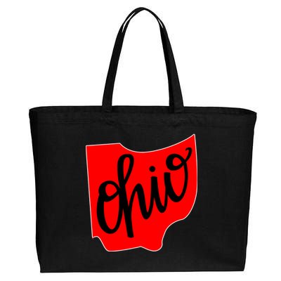 Ohio Outline State Cotton Canvas Jumbo Tote