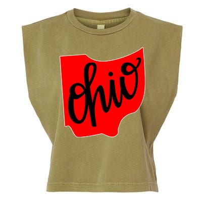 Ohio Outline State Garment-Dyed Women's Muscle Tee