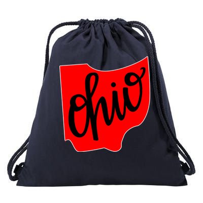 Ohio Outline State Drawstring Bag