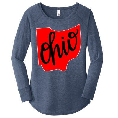 Ohio Outline State Women's Perfect Tri Tunic Long Sleeve Shirt