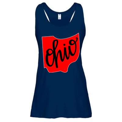 Ohio Outline State Ladies Essential Flowy Tank