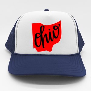 Ohio Outline State Trucker Hat