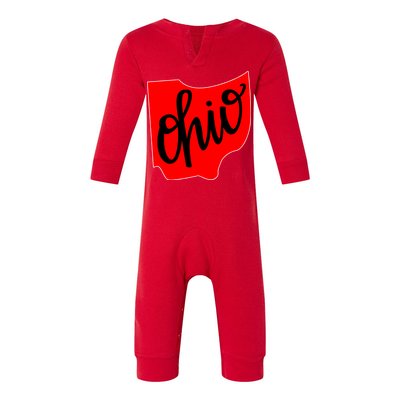 Ohio Outline State Infant Fleece One Piece