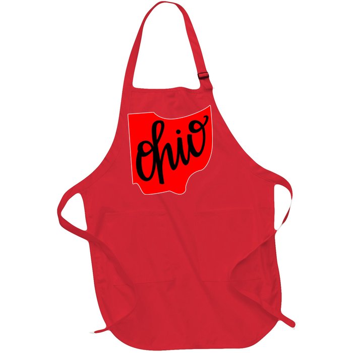 Ohio Outline State Full-Length Apron With Pockets