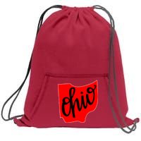 Ohio Outline State Sweatshirt Cinch Pack Bag