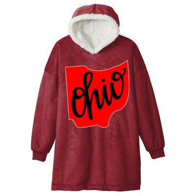 Ohio Outline State Hooded Wearable Blanket