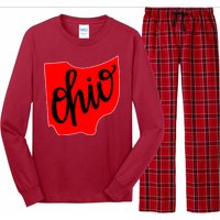 Ohio Outline State Long Sleeve Pajama Set