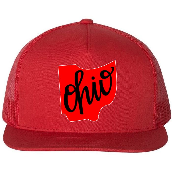 Ohio Outline State Flat Bill Trucker Hat