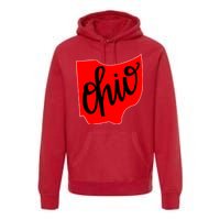 Ohio Outline State Premium Hoodie