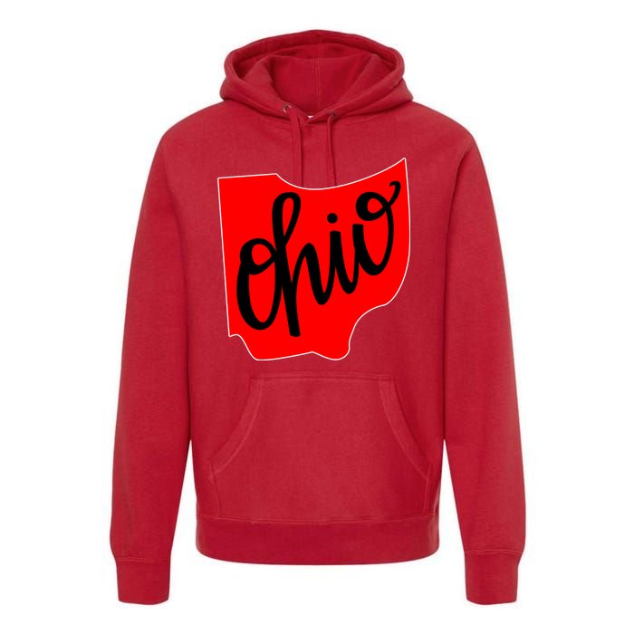 Ohio Outline State Premium Hoodie