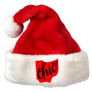 Ohio Outline State Premium Christmas Santa Hat