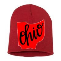 Ohio Outline State Short Acrylic Beanie