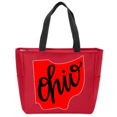 Ohio Outline State Zip Tote Bag