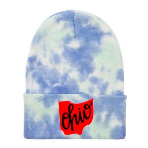 Ohio Outline State Tie Dye 12in Knit Beanie