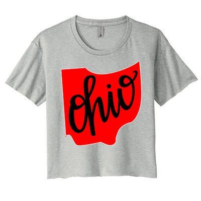 Ohio Outline State Women's Crop Top Tee