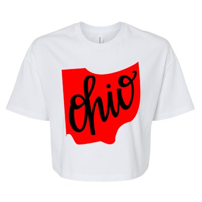 Ohio Outline State Bella+Canvas Jersey Crop Tee