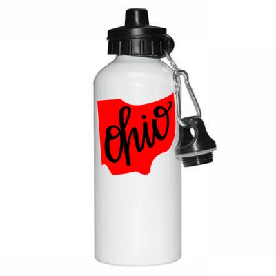 Ohio Outline State Aluminum Water Bottle